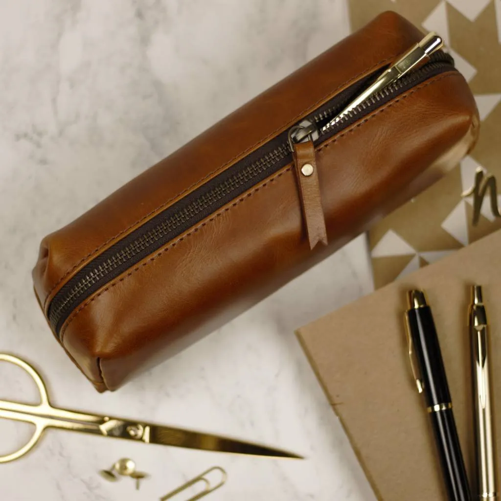 Personalised Teachers 'Thank You' Leather Pencil Case