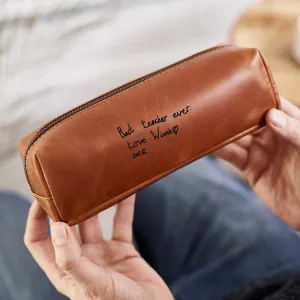 Personalised Teachers 'Thank You' Leather Pencil Case