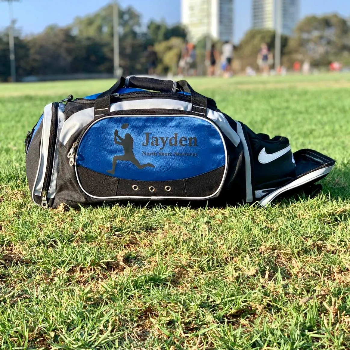 Personalized Deluxe Sports Duffel Bag for Kids and Adults - Hockey