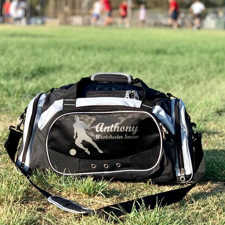 Personalized Deluxe Sports Duffel Bag for Kids and Adults - Hockey