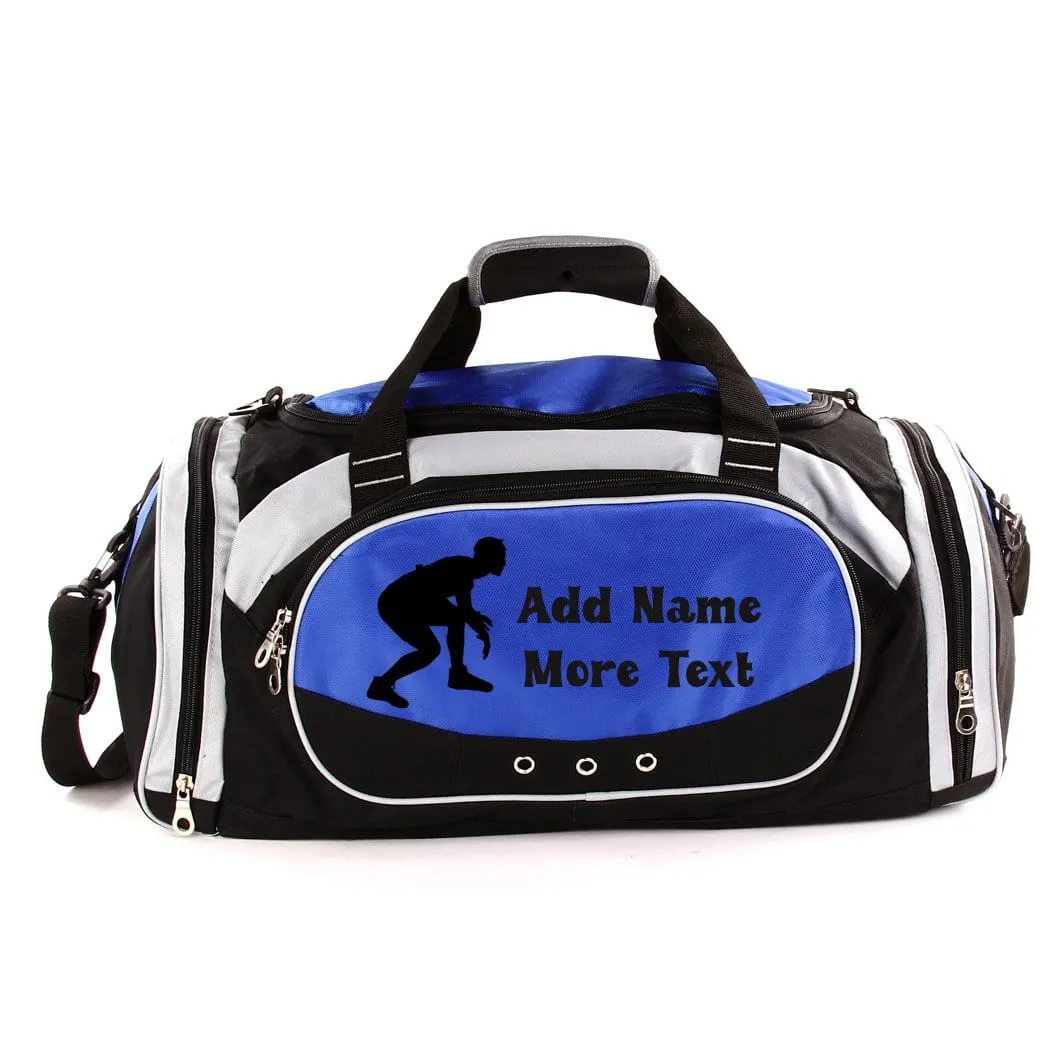 Personalized Deluxe Sports Duffel Bag for Kids and Adults - Wrestling