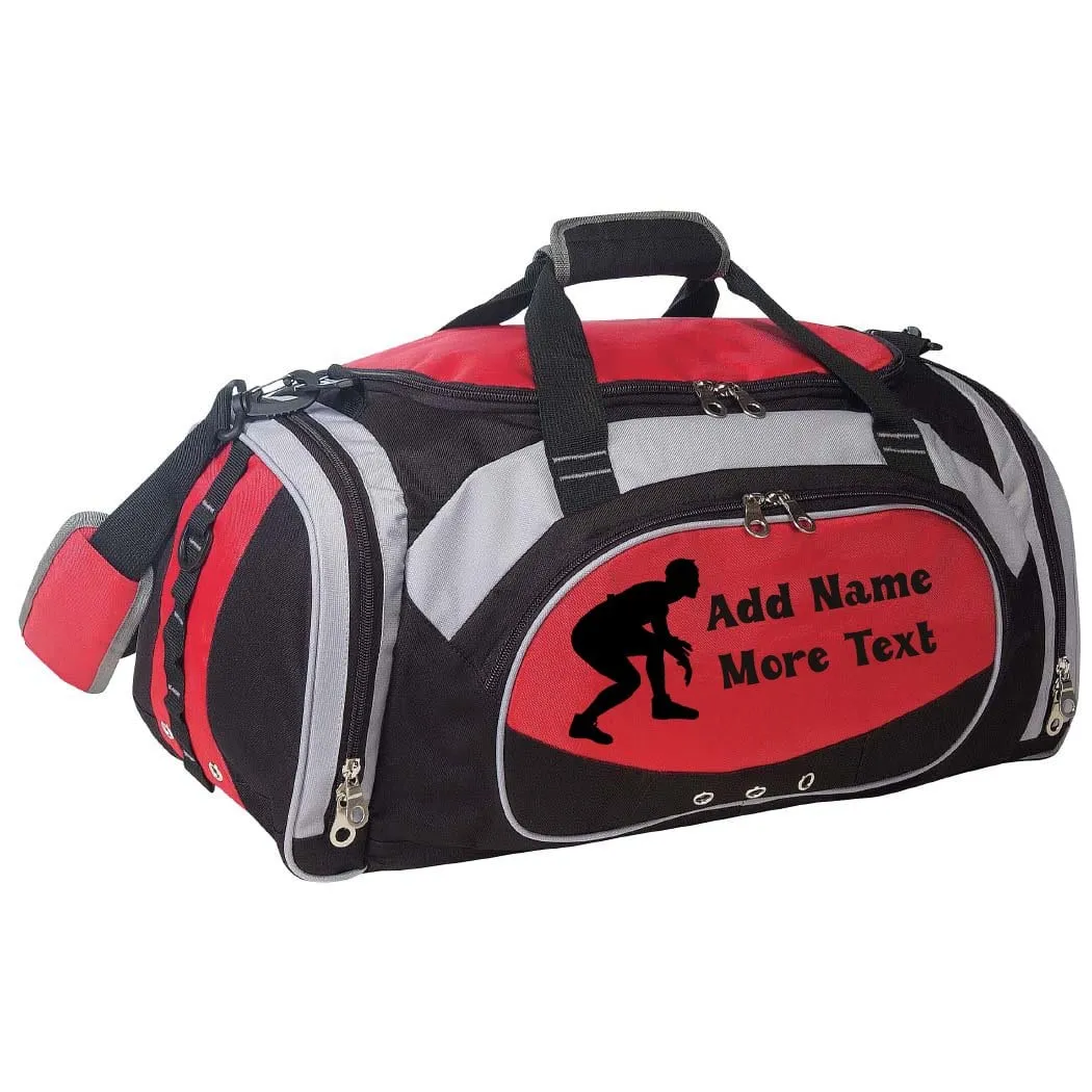 Personalized Deluxe Sports Duffel Bag for Kids and Adults - Wrestling