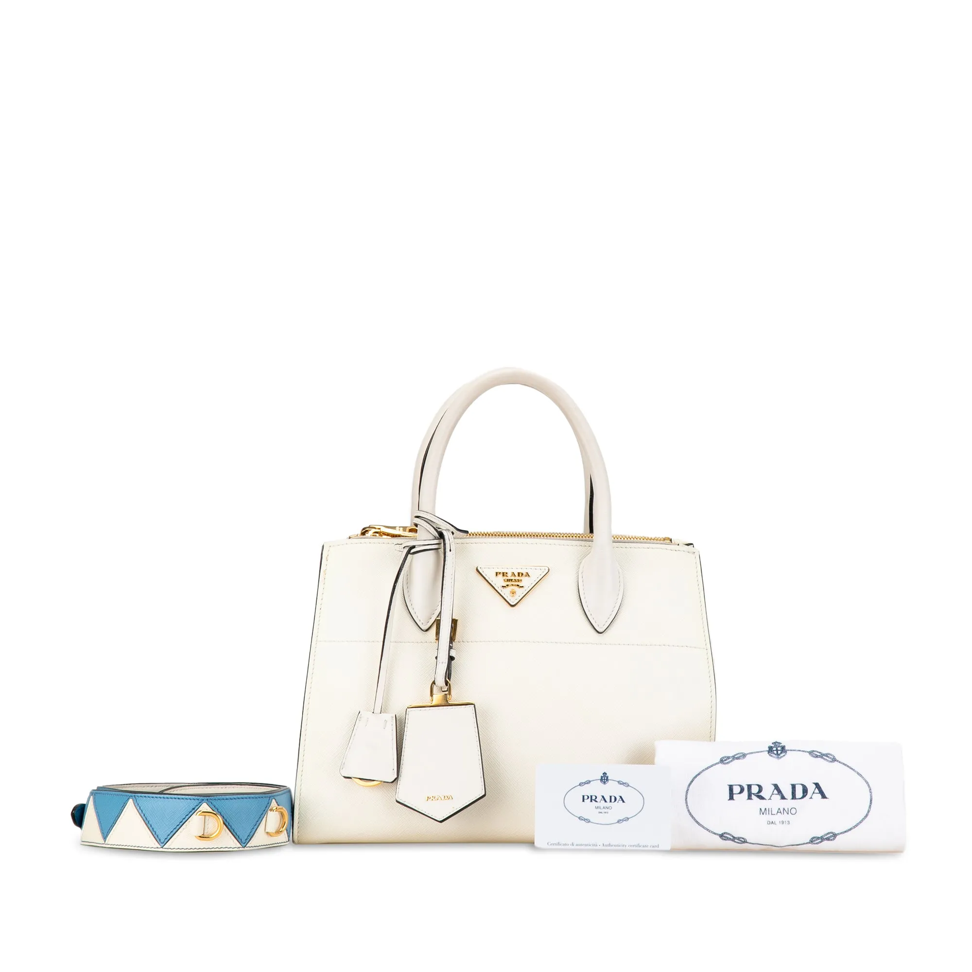 Prada City Greche Paradigme White Saffiano