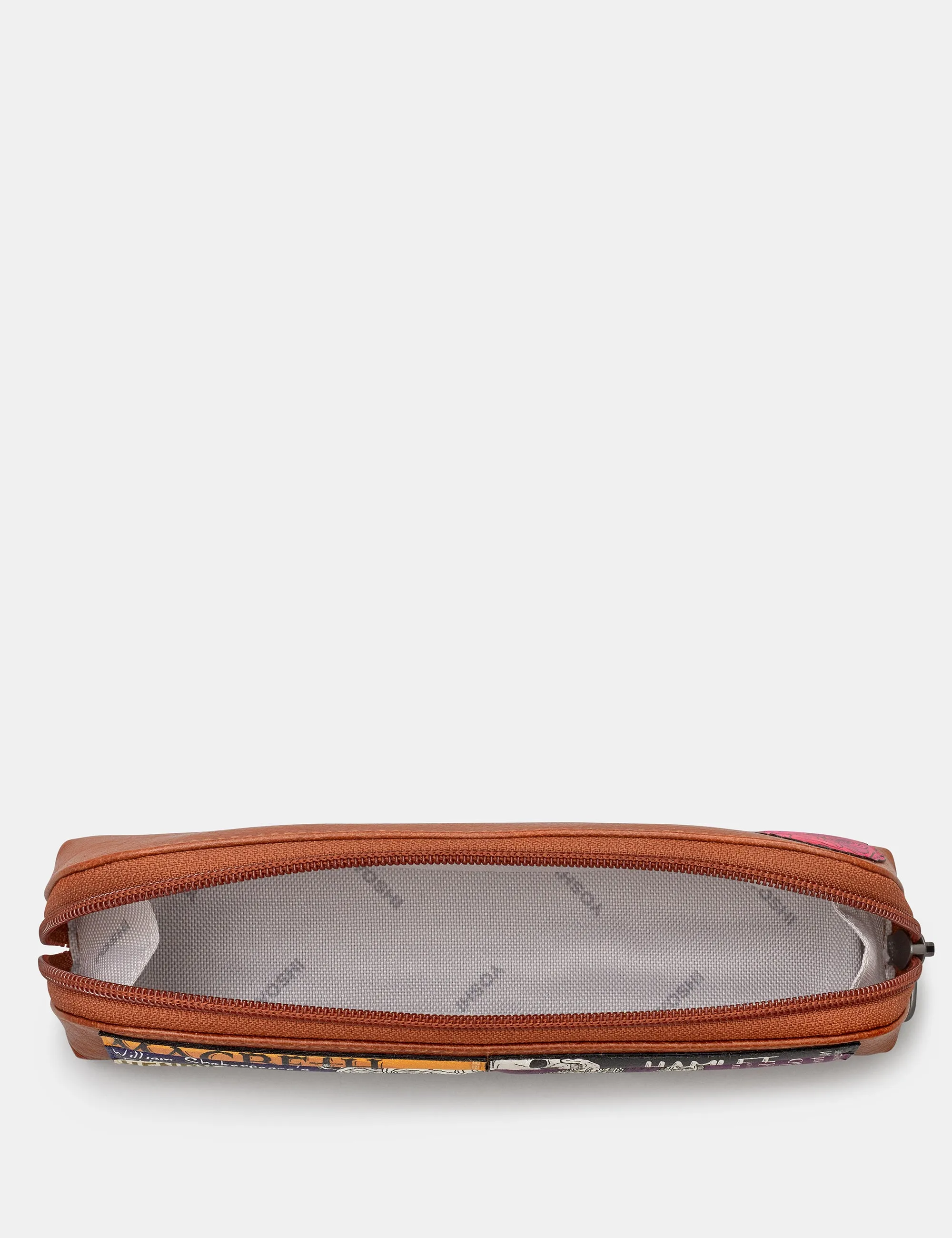 Shakespeare Bookworm Brown Leather Pencil Case