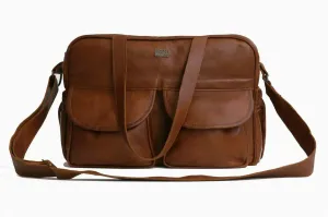 Tan Leather Goods - Joanie Leather Nappy Bag | Pecan