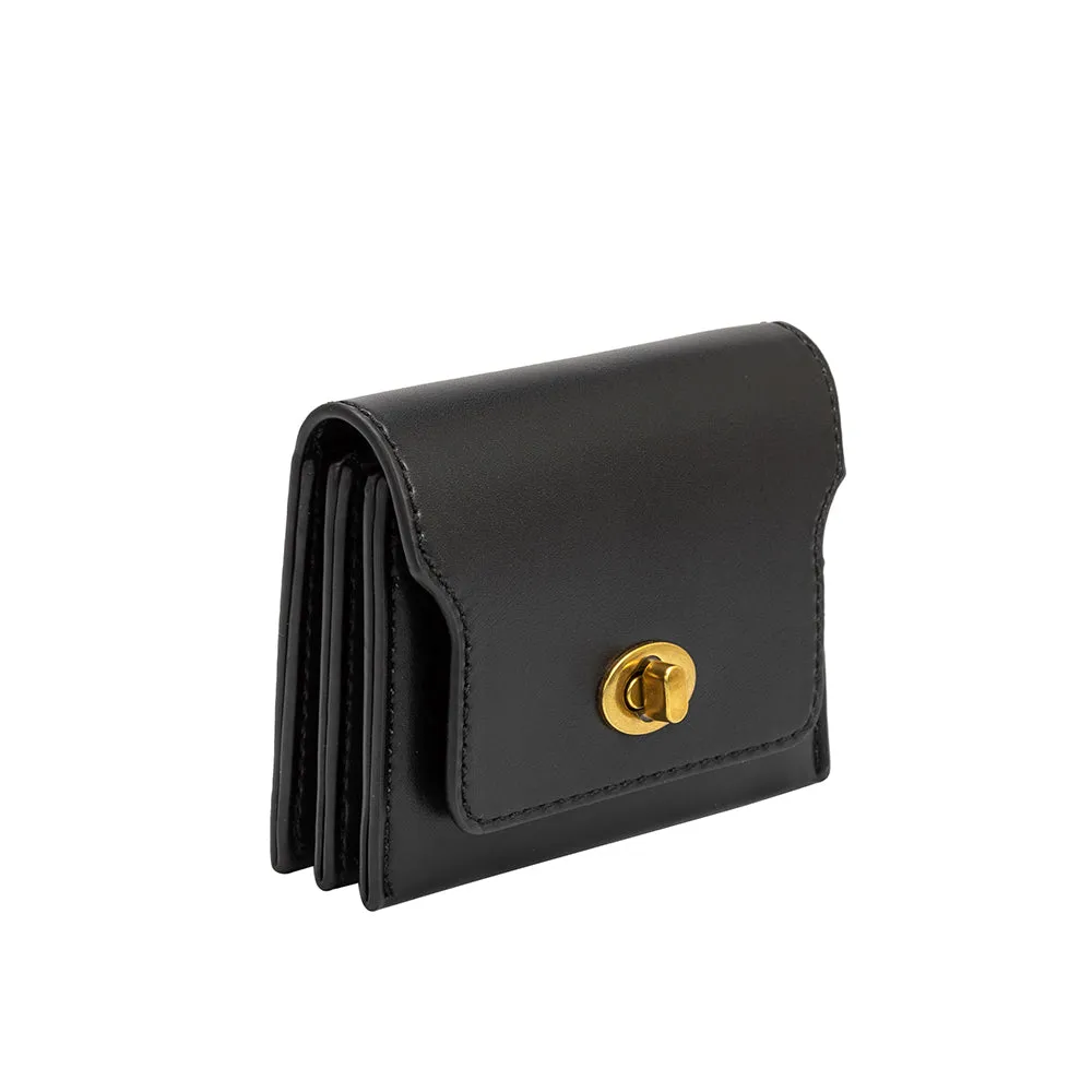 Tara Black Vegan Card Case Wallet