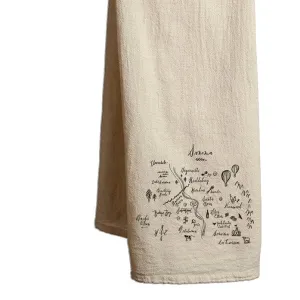 Tea Towel Sonoma Calligraphy Map