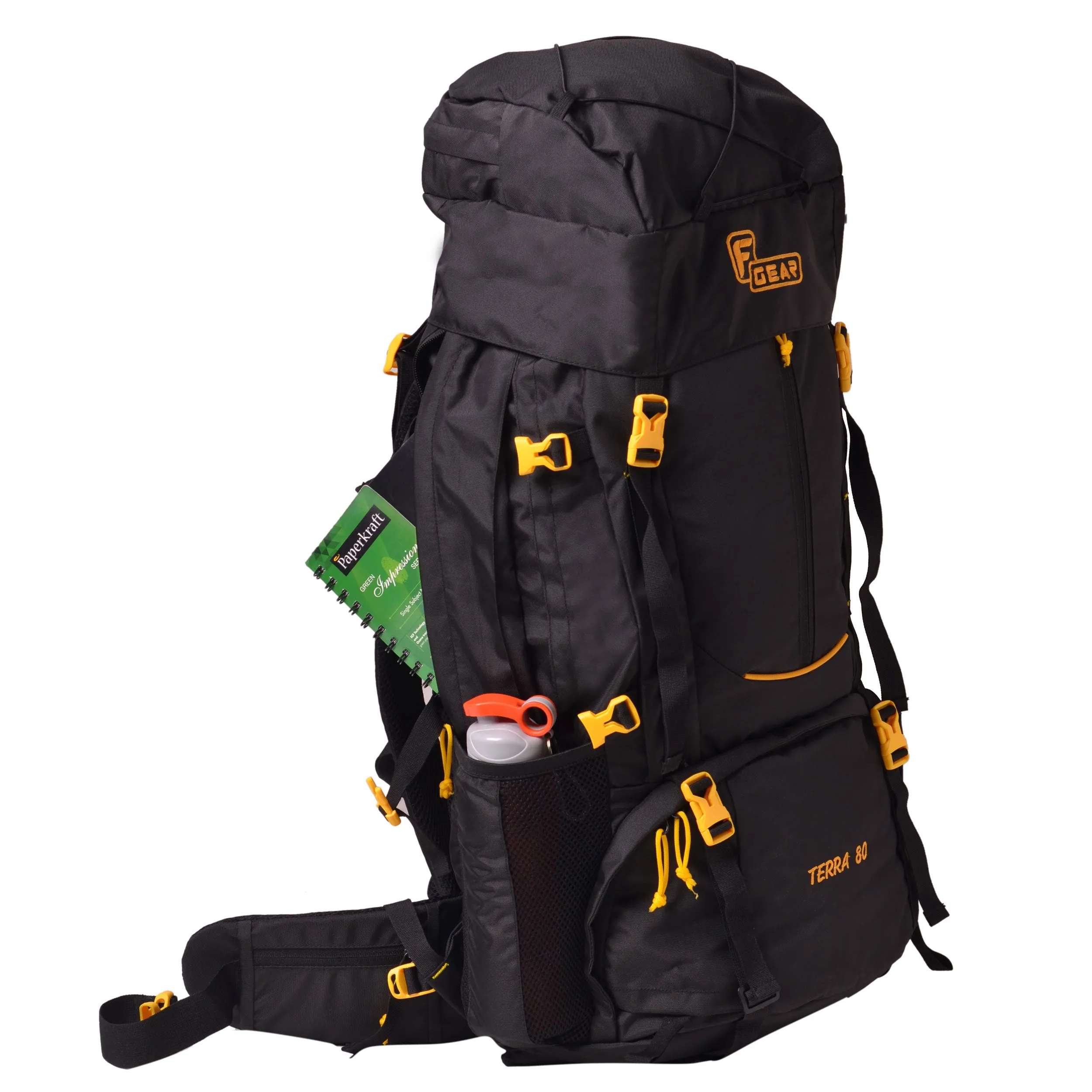 Terra 80L Black Yellow Rucksack