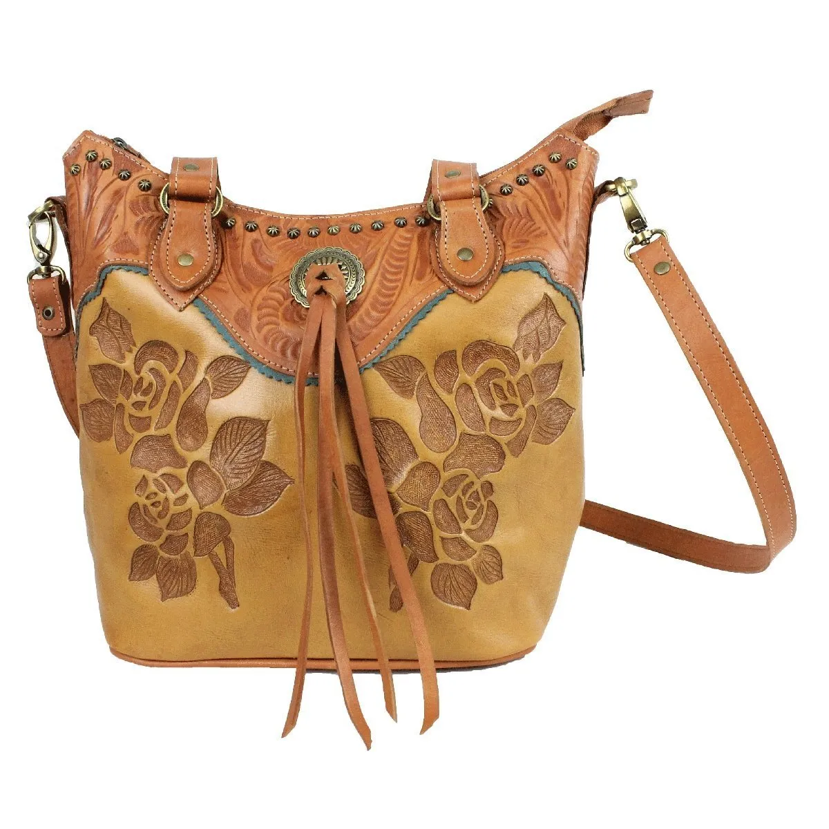 Texas Rose Large Zip-Top Bucket Tote