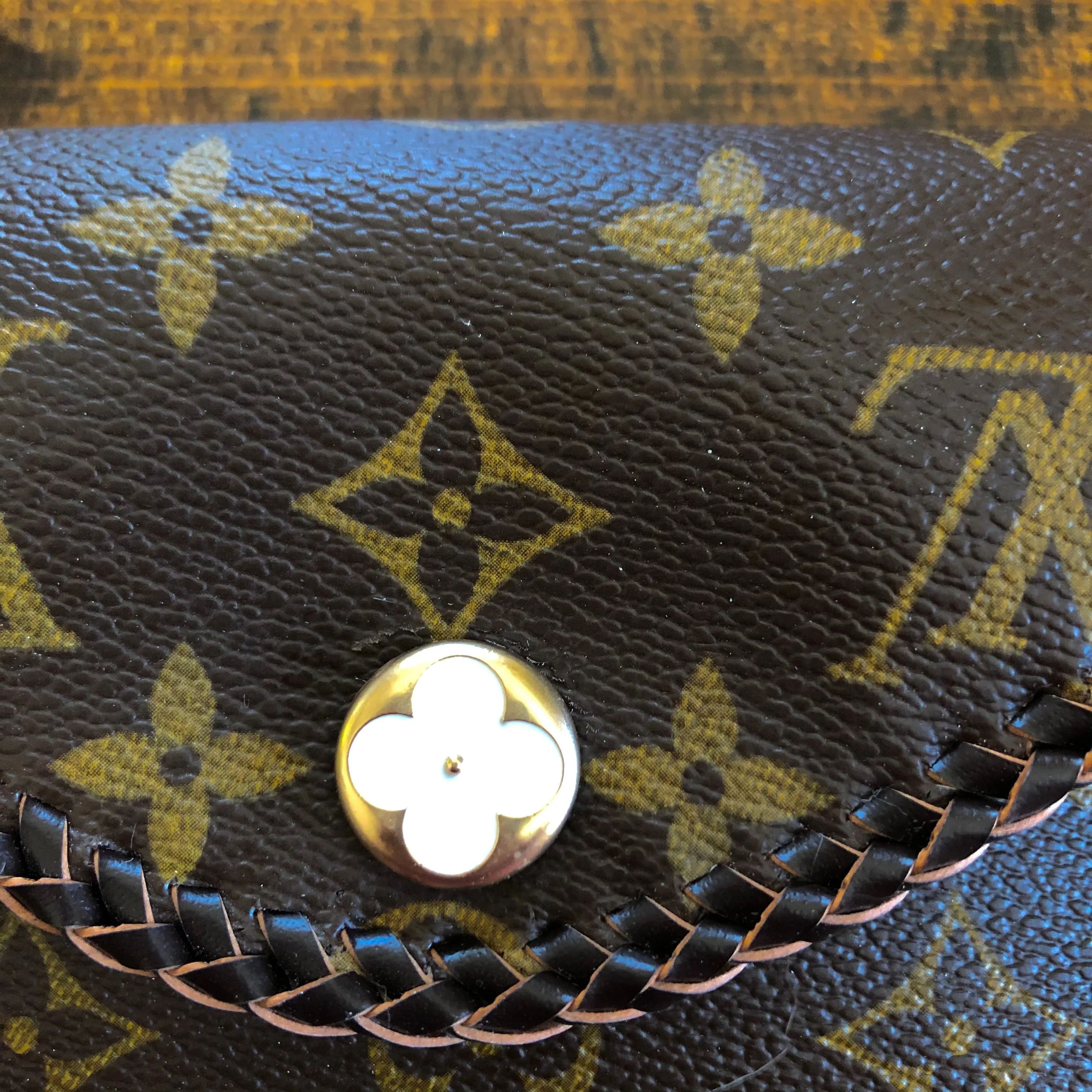 The Falcon with Back Pocket - Tortoise Shell Monogram Wristlet/Crossbody/Clutch