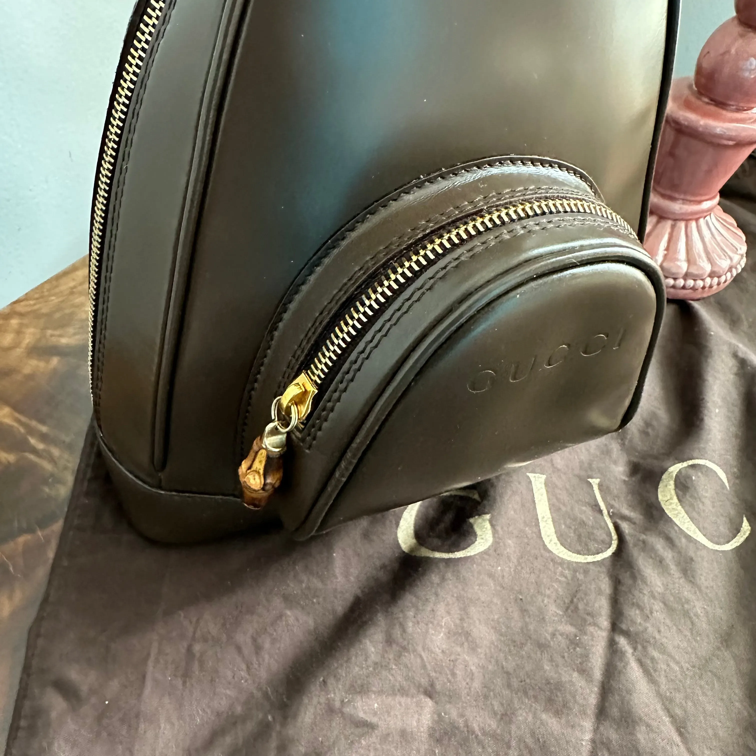 The Loon - Vintage Gucci Sling/Backpack in Brown Patent Leather