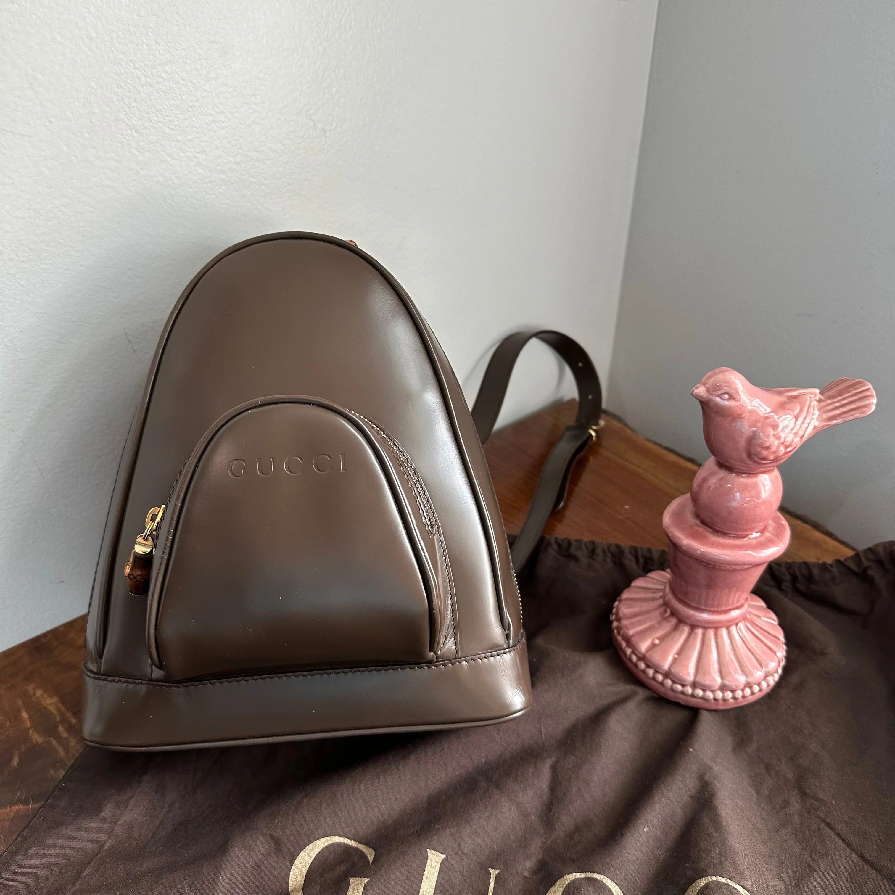 The Loon - Vintage Gucci Sling/Backpack in Brown Patent Leather