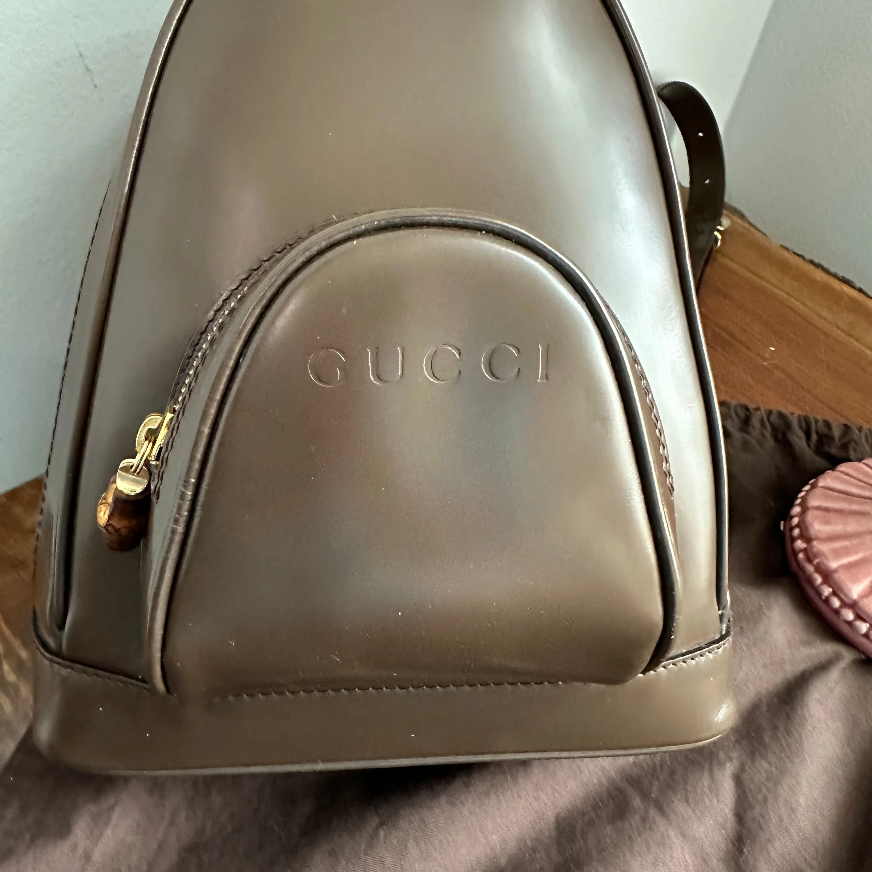 The Loon - Vintage Gucci Sling/Backpack in Brown Patent Leather